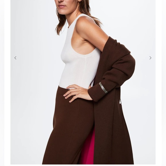 Mango Bicolor Long Cardigan Coat - Picture 4 of 15